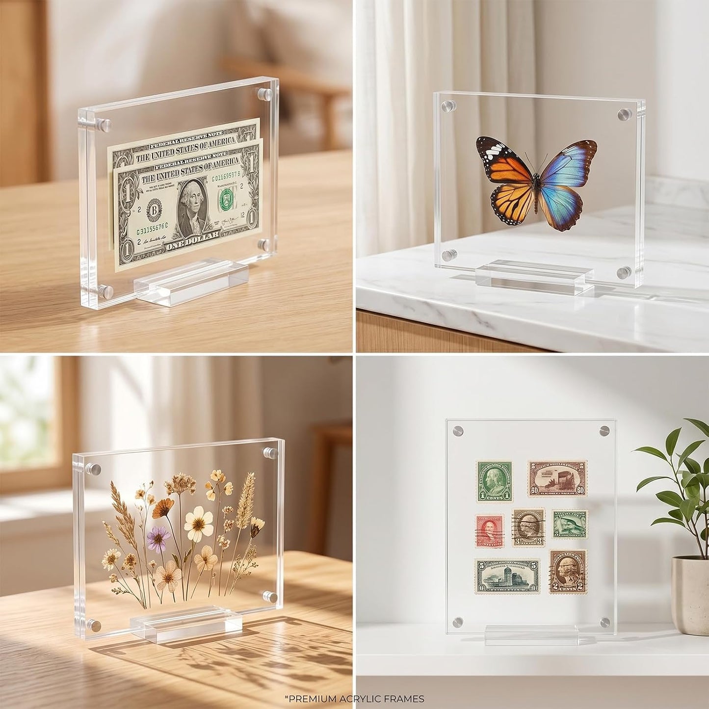 Acrylic Picture Frames / 4 x 6 / Clear / Set of 5