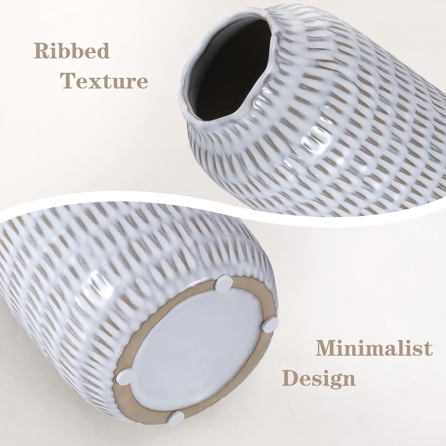 Ceramic Vase for Flowers / Glaze White