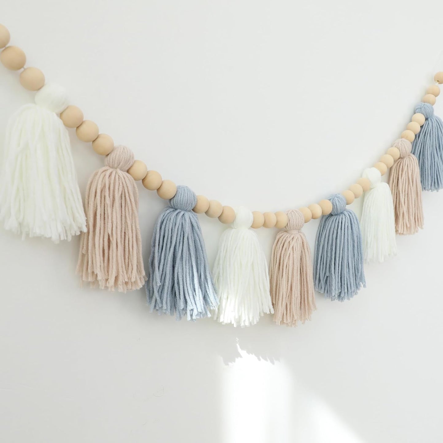 Boho Yarn Tassel Garland / Blue
