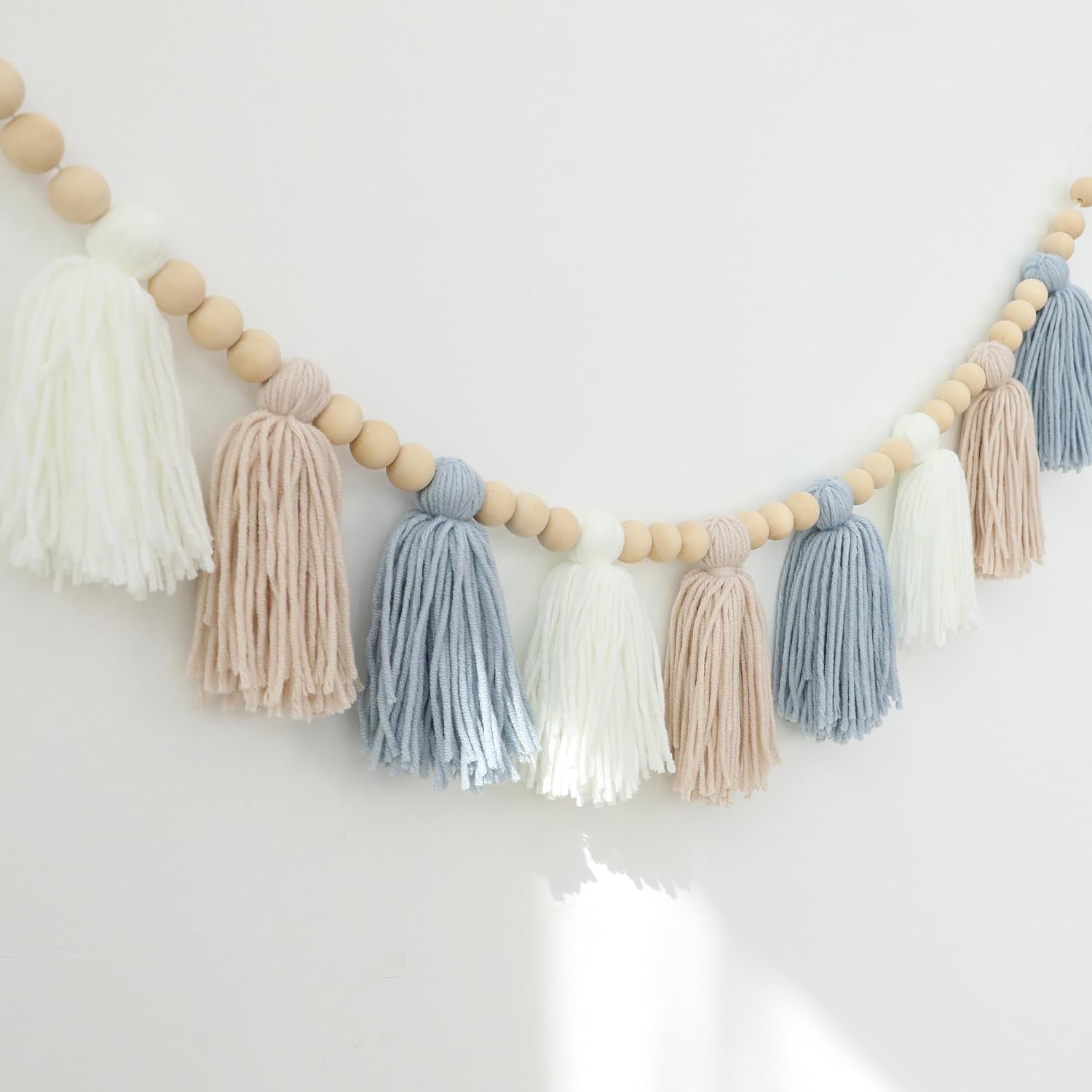 Boho Yarn Tassel Garland / Blue