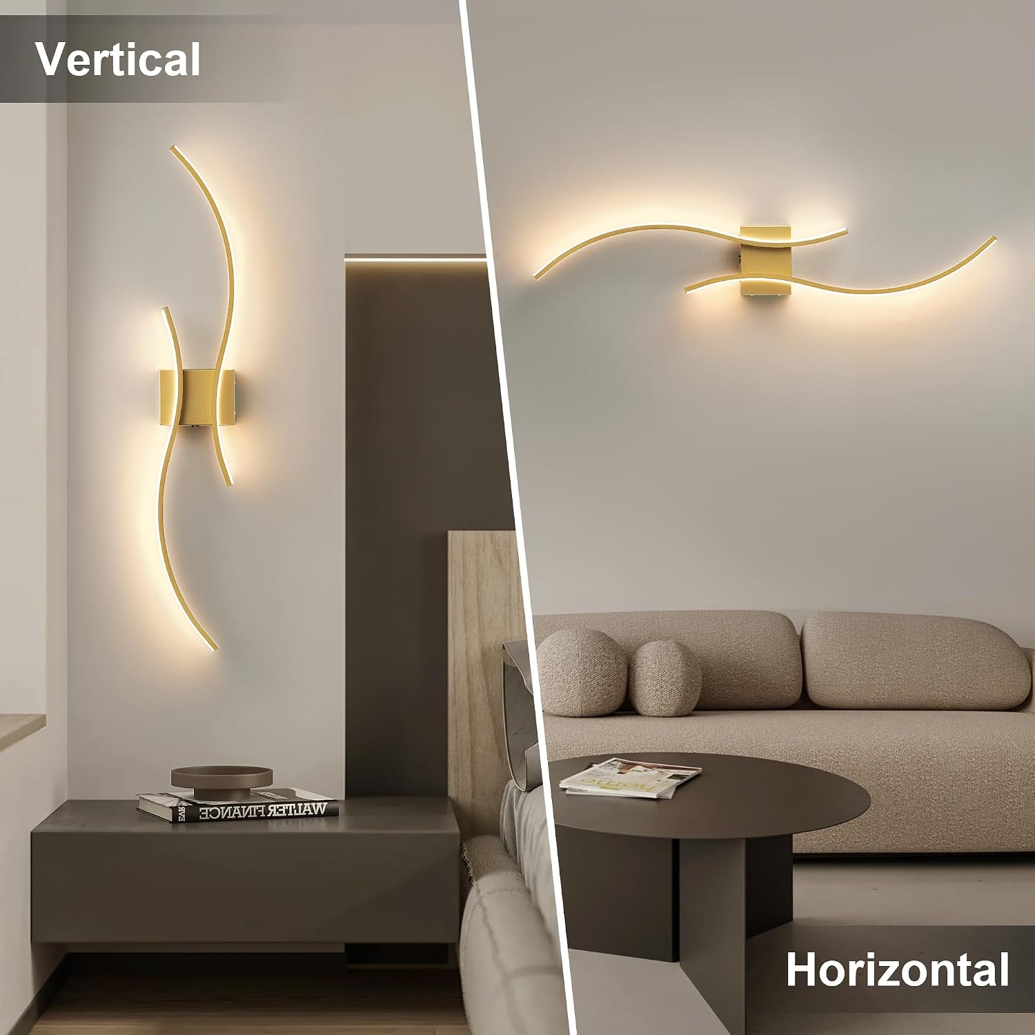 KARTOOSH Battery Operated Wall Sconce Set of Two with Remote Control | Wireless Wall Sconces with Stepless 3CCT &