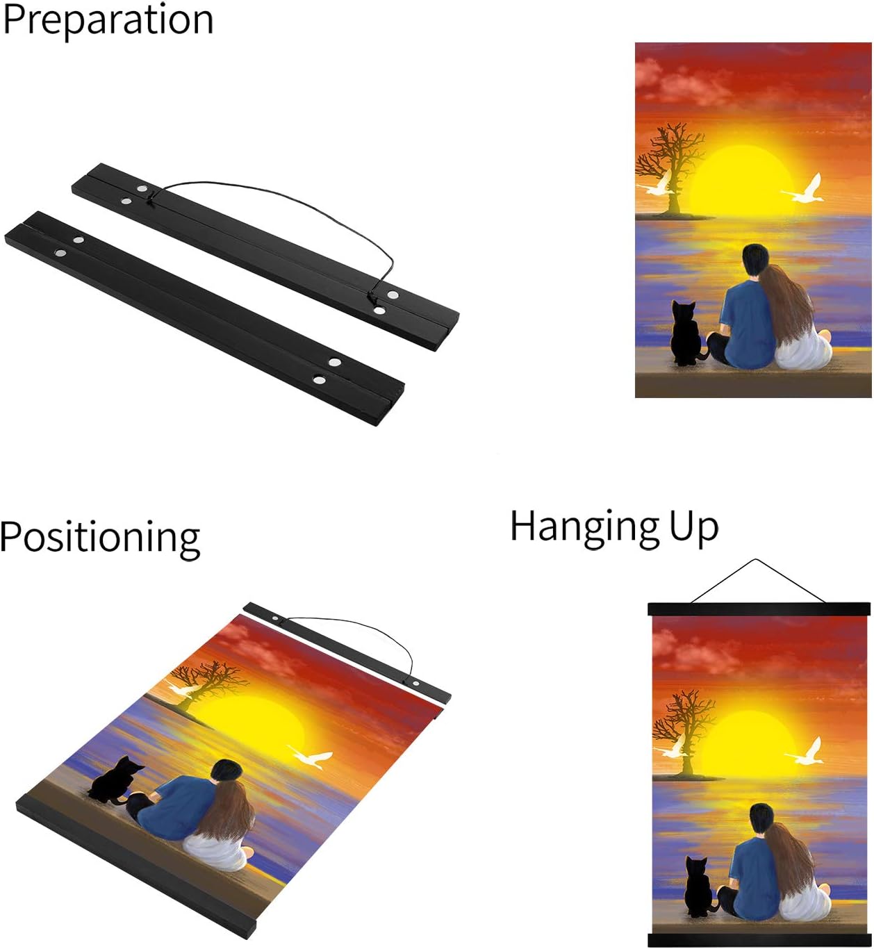 Radezon 24 inch Wide Magnetic Poster Hanger Frame, 24x36, 24x18, 24x32 for Posters, Prints, Photos, Maps, Scrolls