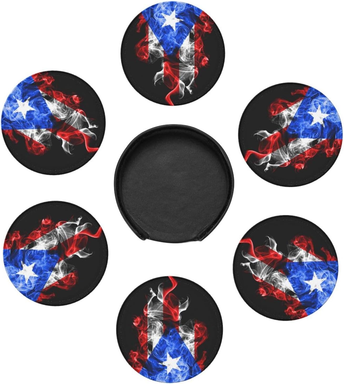 Holder / Coaster for Drinks / Puerto Rico Flag / Set of 6
