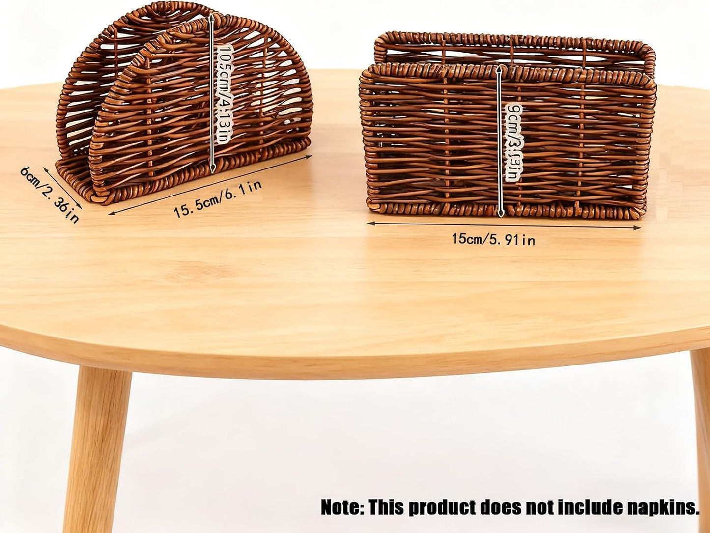 Rattan Vertical Napkin Holder / Rectangular Natural Color