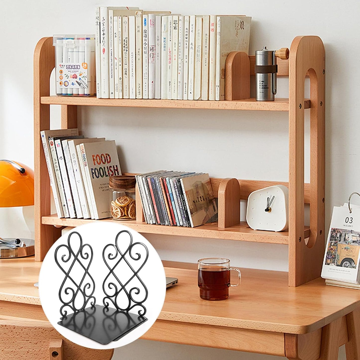 Vintage Bookends / Art Book Stand Retro Antique / Black