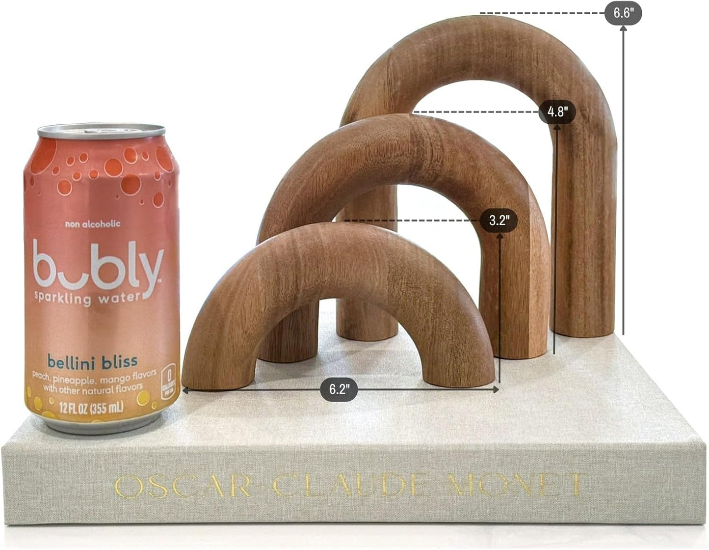 Wooden Arch Decor / Natural / Acacia Wood / Set of 3