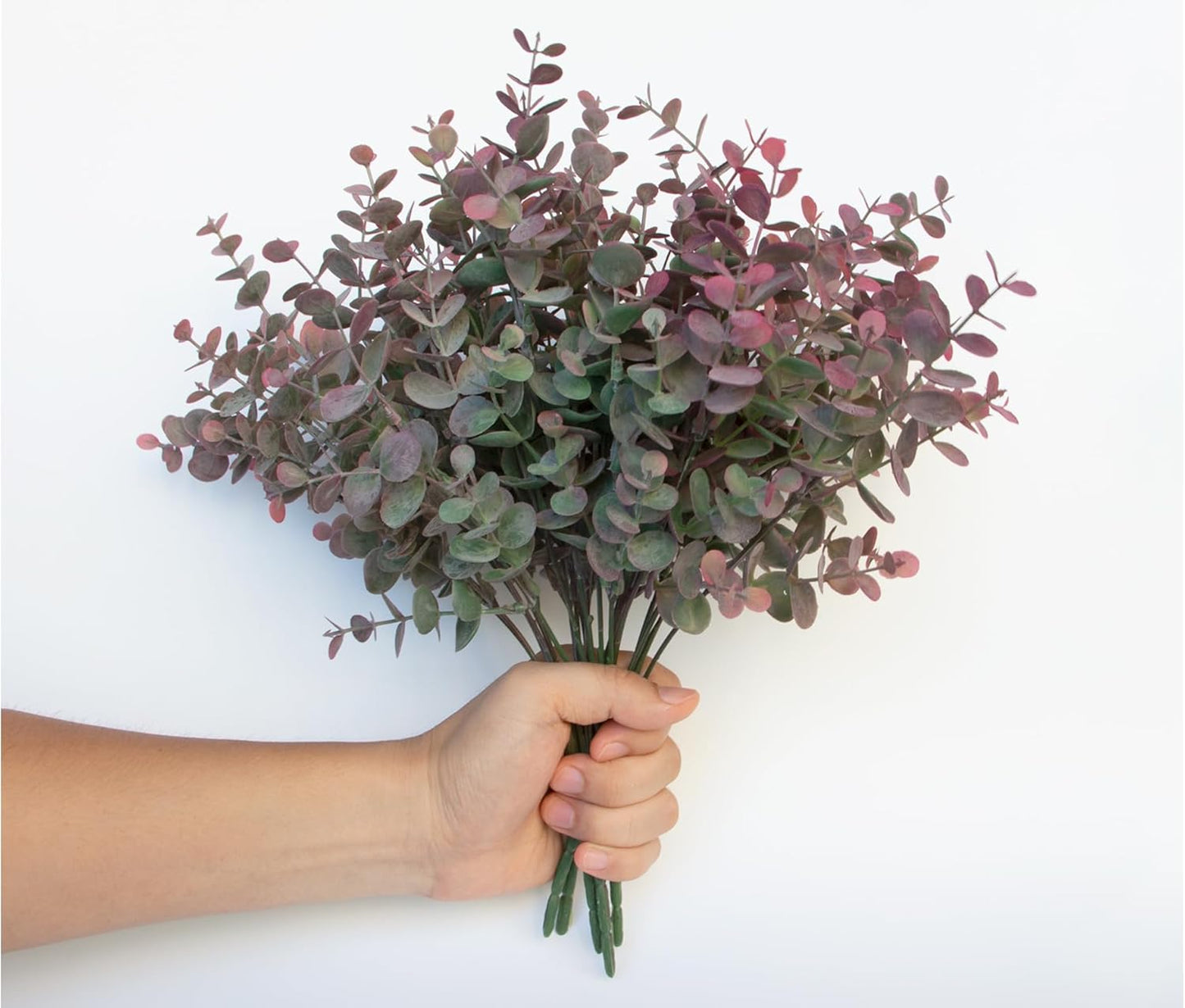 Faux Greenery Fake Dust Frosted Eucalyptus Branches Leaves / Dusty Mauve