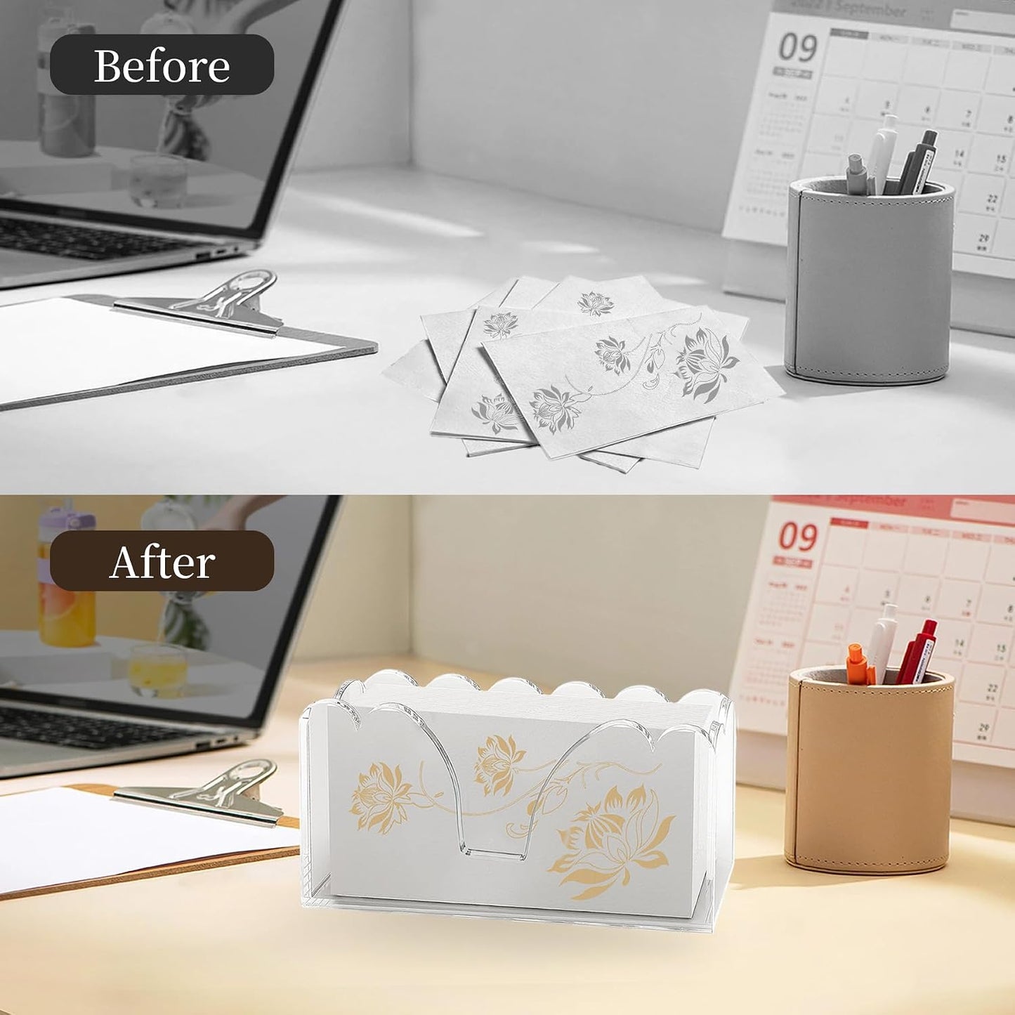 Acrylic Napkin Holder Waterproof Splash-Proof Guest Towel Holder / Vertical / Clear