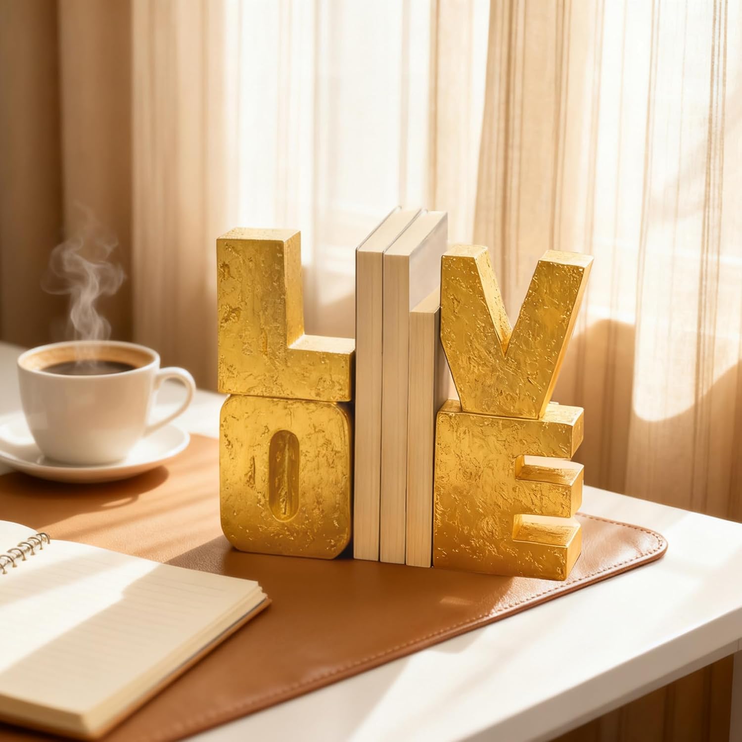 Modern Heavy Duty Bookends / Gold