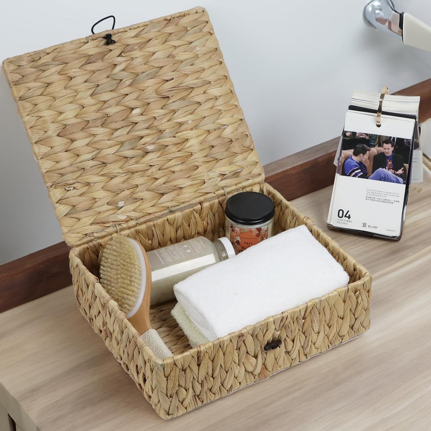 Decorative Woven Basket Boxes / Water Hyacinth / Large