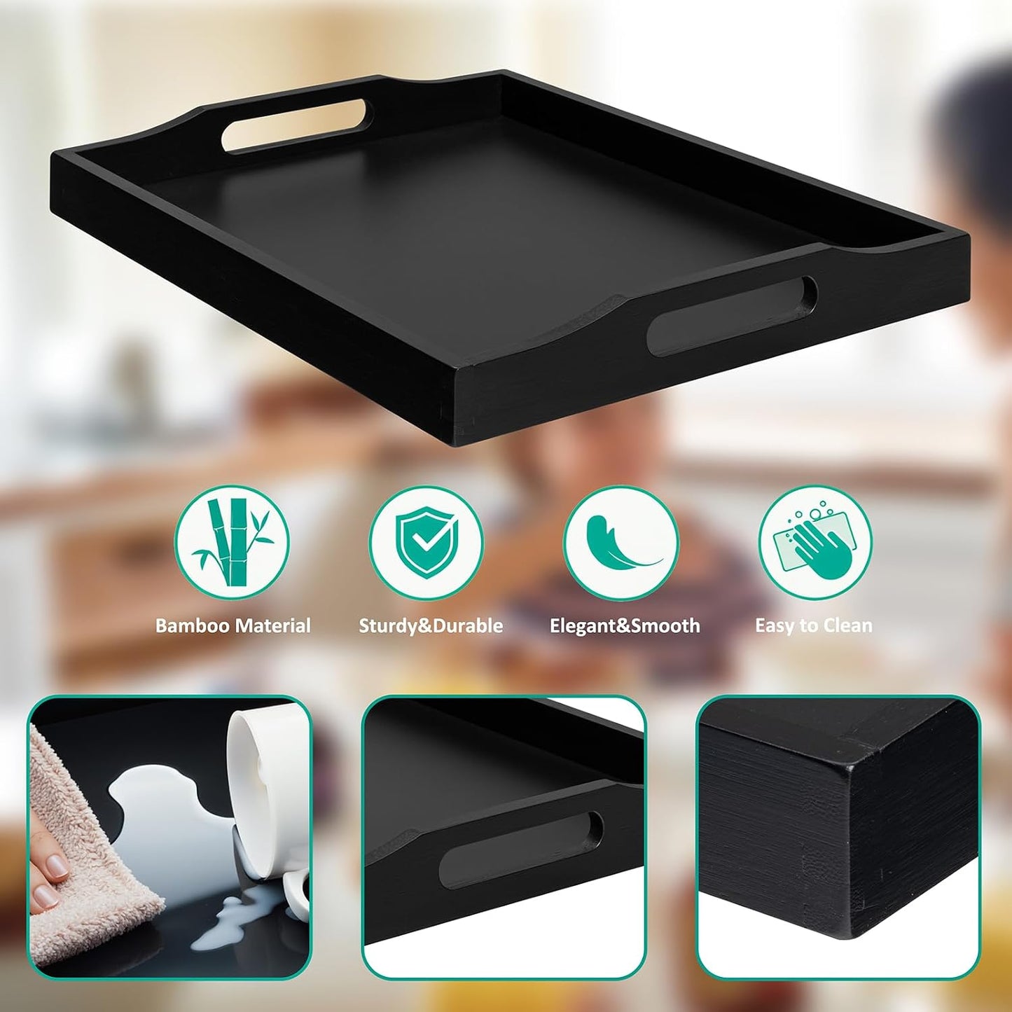 Wood Tray for Tea / Black
