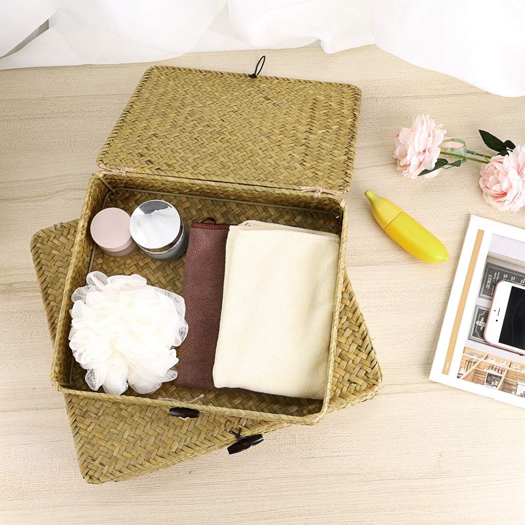 Natural Seagrass Storage Bins / Small+large / Natural Color