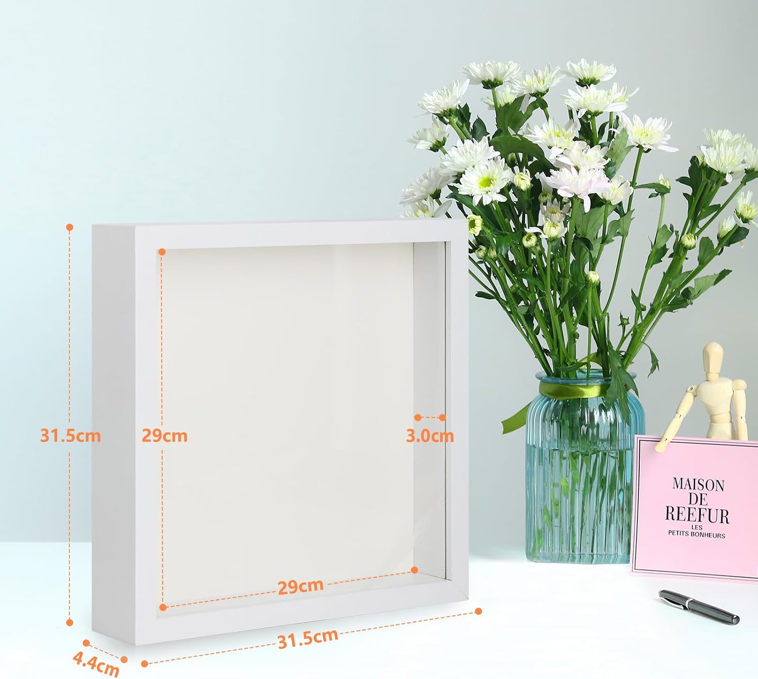 2pcs 12x12 Shadow Box Frame, 3D Picture Frame Display Cas with Real Transparent Glass for Photos, Memorabilia, Crafts