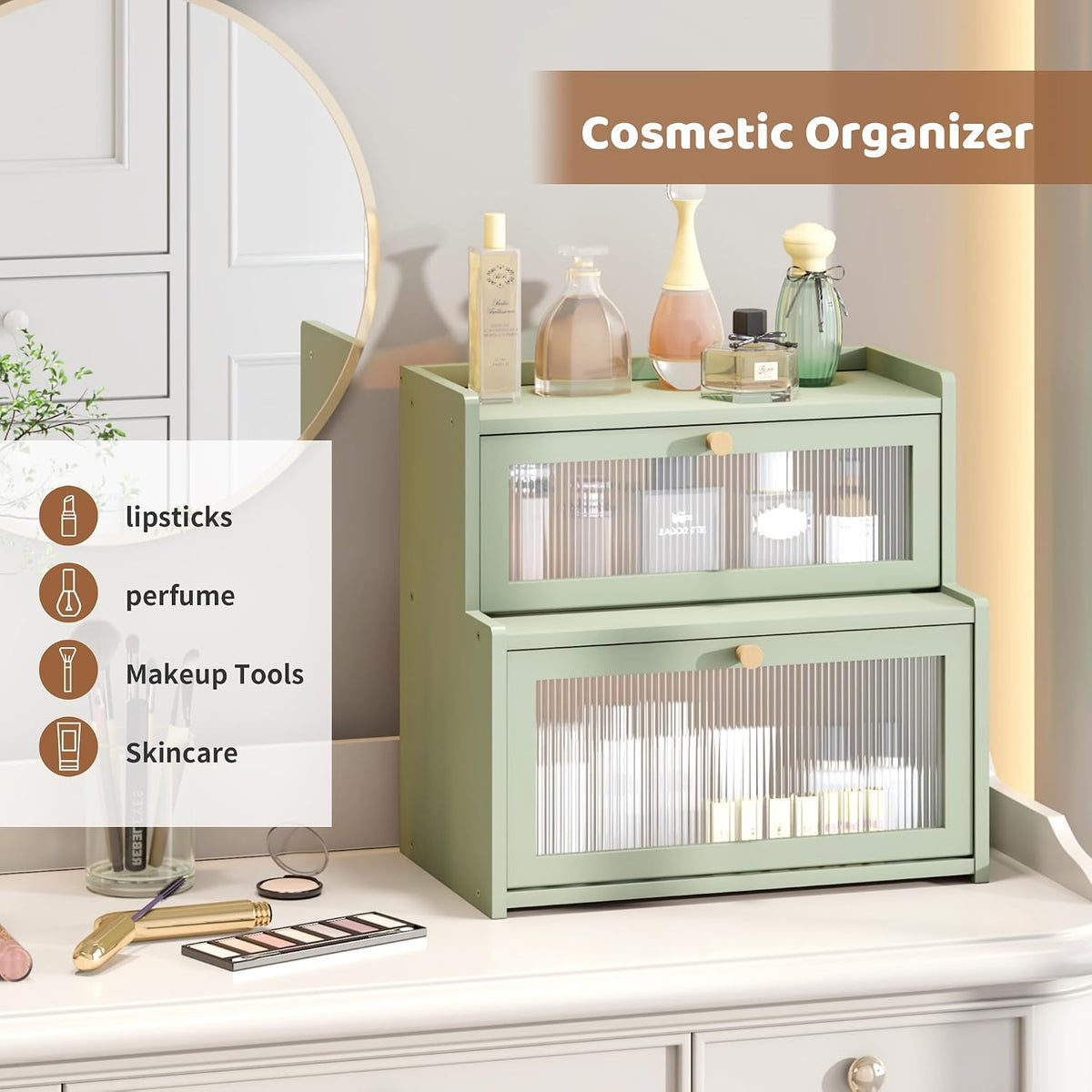 Bread Box for Kitchen Countertop Double Layer Large Corner Bread Box Capacity Bread Storage Bin Farmhouse Breadbox