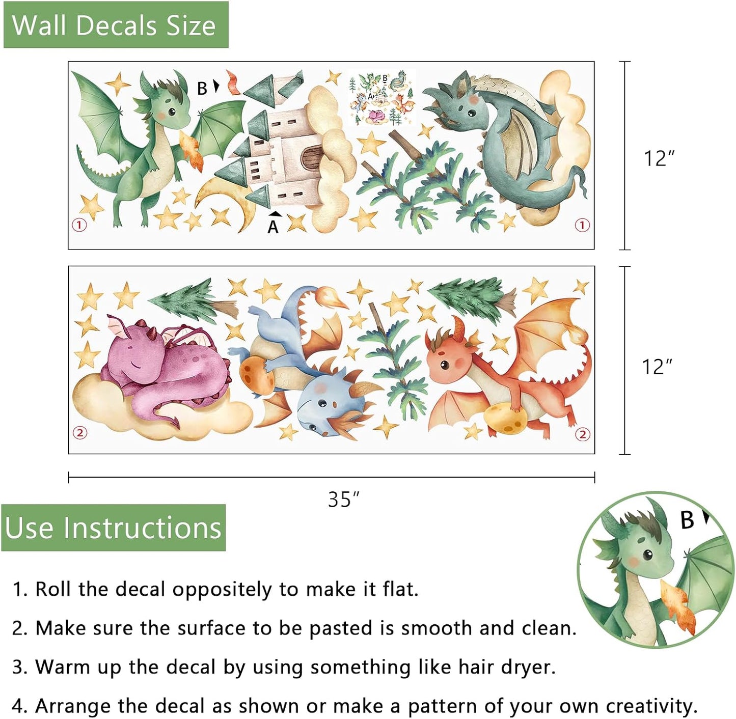 Wall Decals Stickers / Baby Dragon