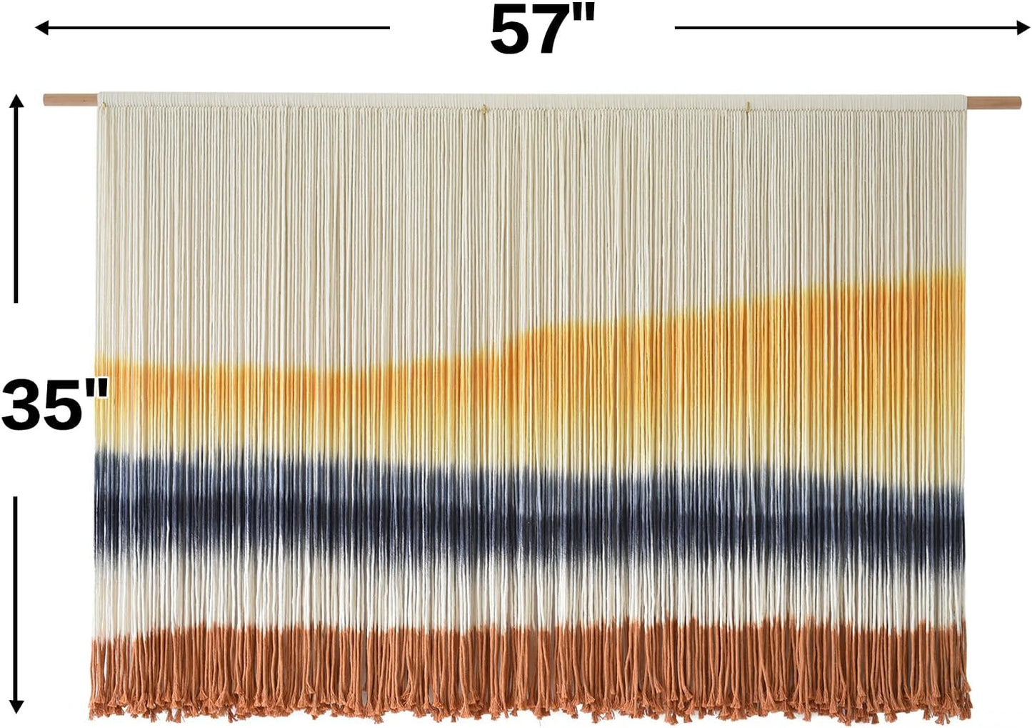 Macrame Wall Hanging Extra Large Dip-Dyed Coastal Tapestry Boho Wall Decor / Yellow1