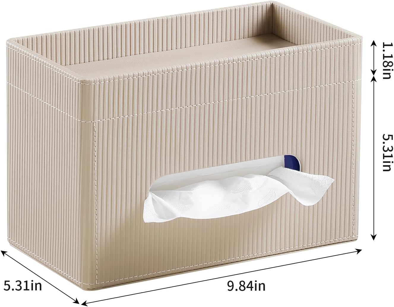 Storage Tray / PU Leather Tissue Holder / Beige