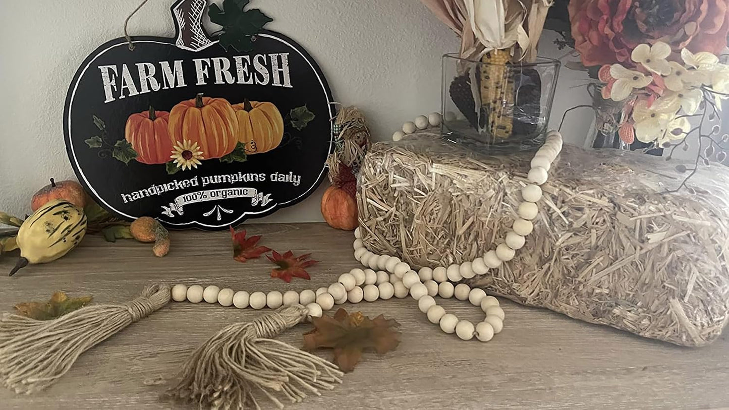 Wood Bead Garland / 60 x 4