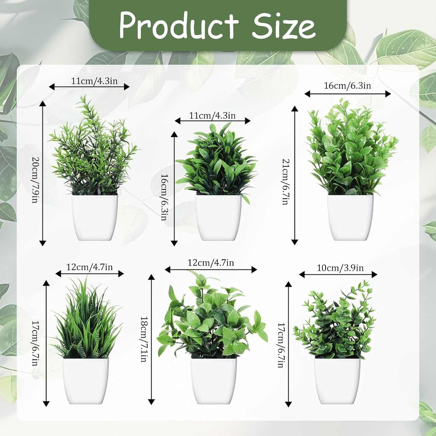 Mini Faux Flowerpot Artificial Plastic Eucalyptus Plant Wheat Shrub Greenery