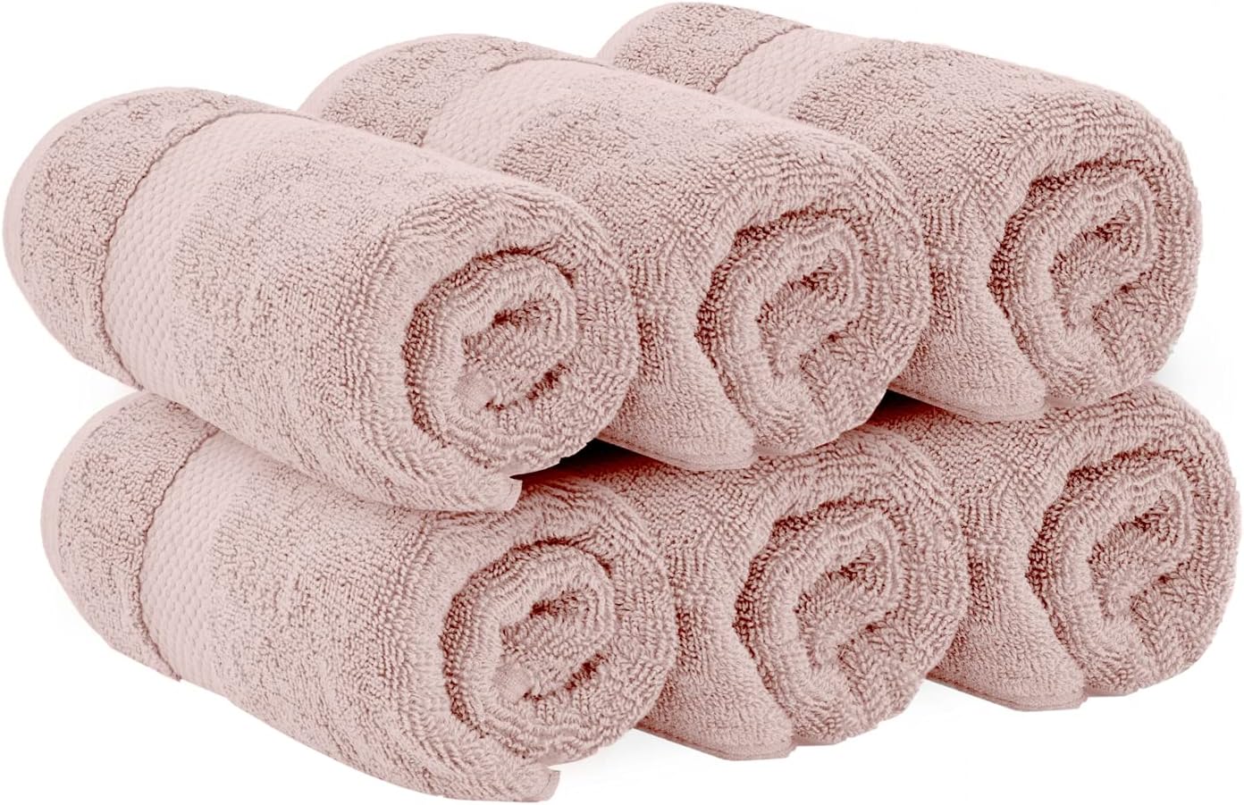 White Classic Luxury Pink Hand Towels - Soft 100% Turkish Cotton | Highly Absorbent Hotel spa Bathroom Towel Collection