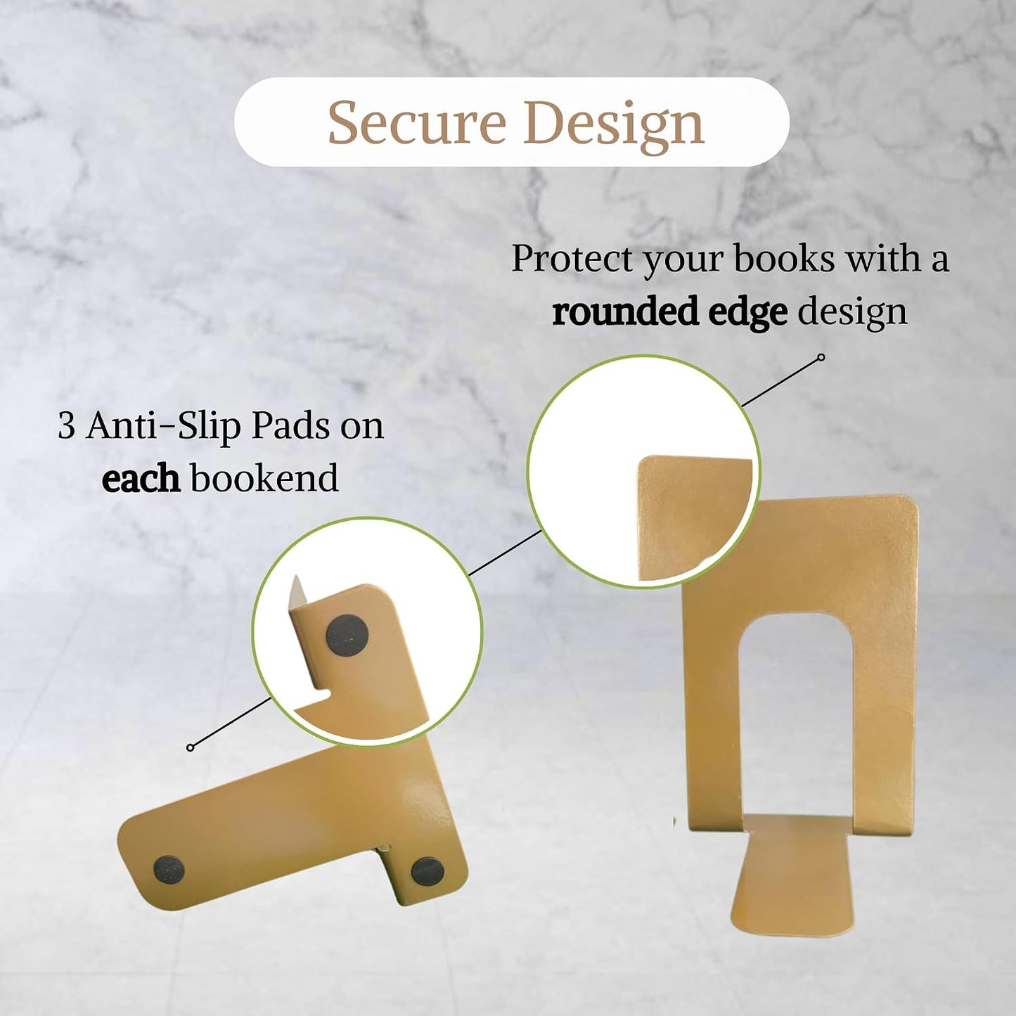 Modern Book Ends / Gold