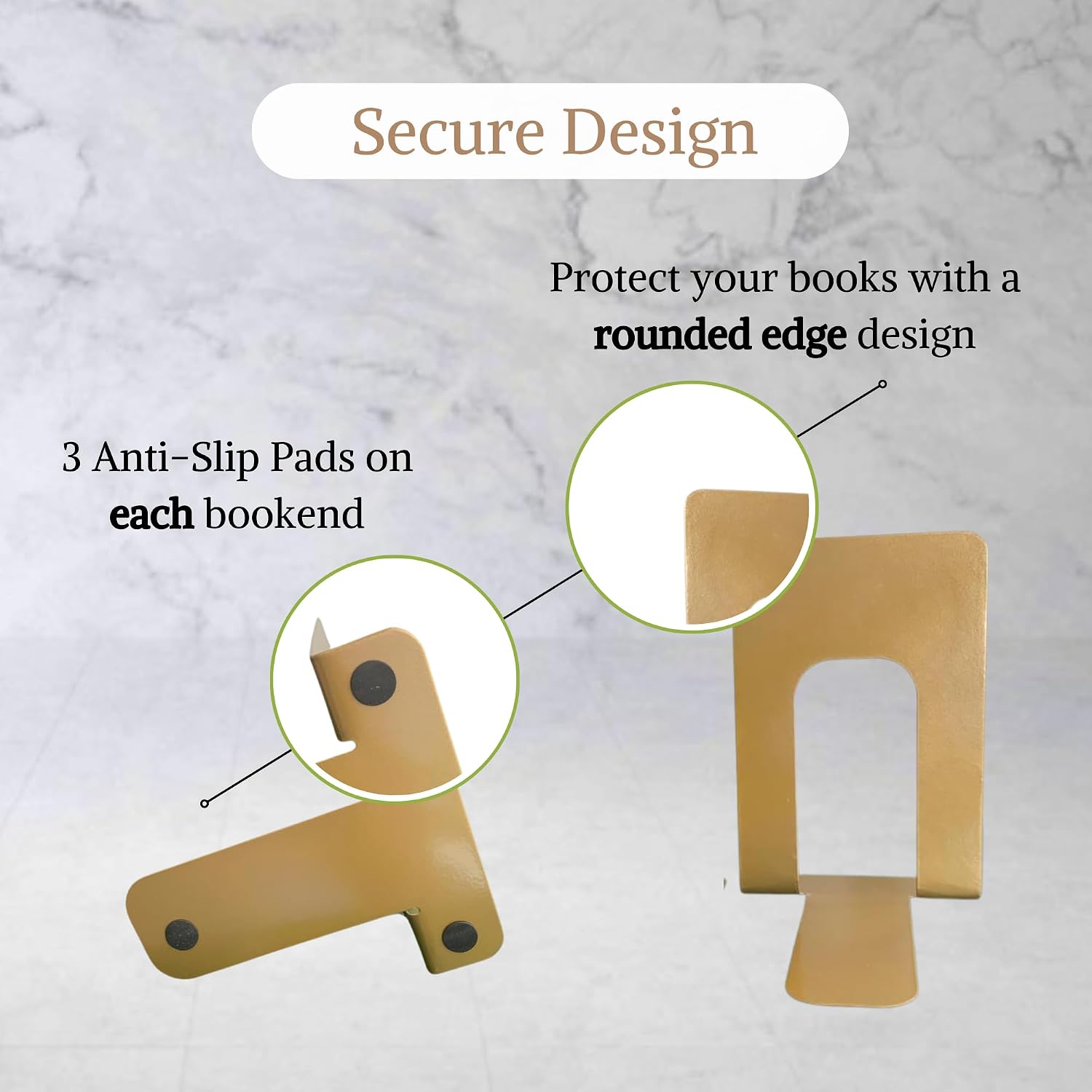 Modern Book Ends / Gold