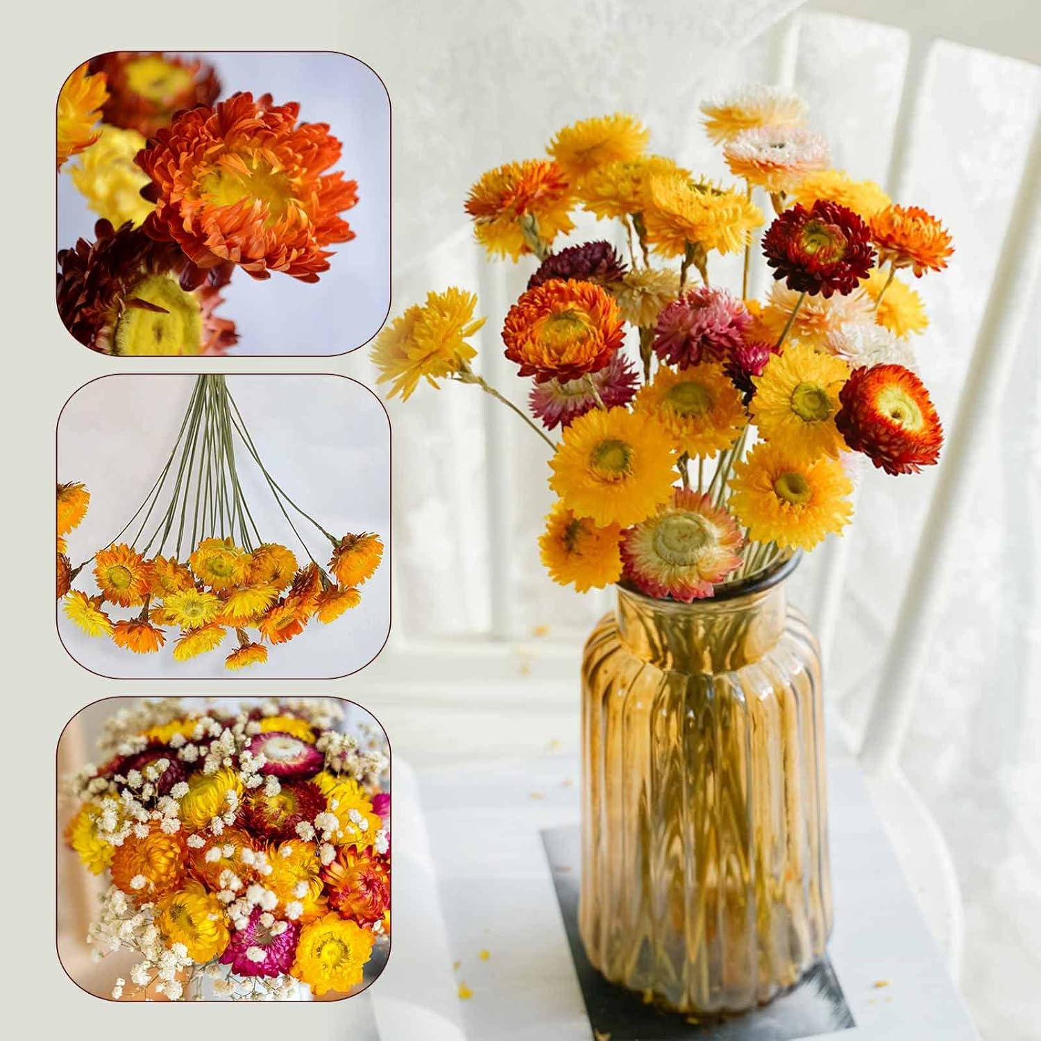 Dry Flower Arrangements / Multi Color / Natural / Set of 20