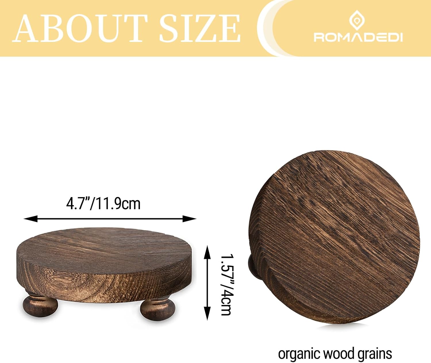 Farmhouse Wood Riser for Display- Rustic Decor Mini Wooden Pedestal Decorative / Brown / Set of 4
