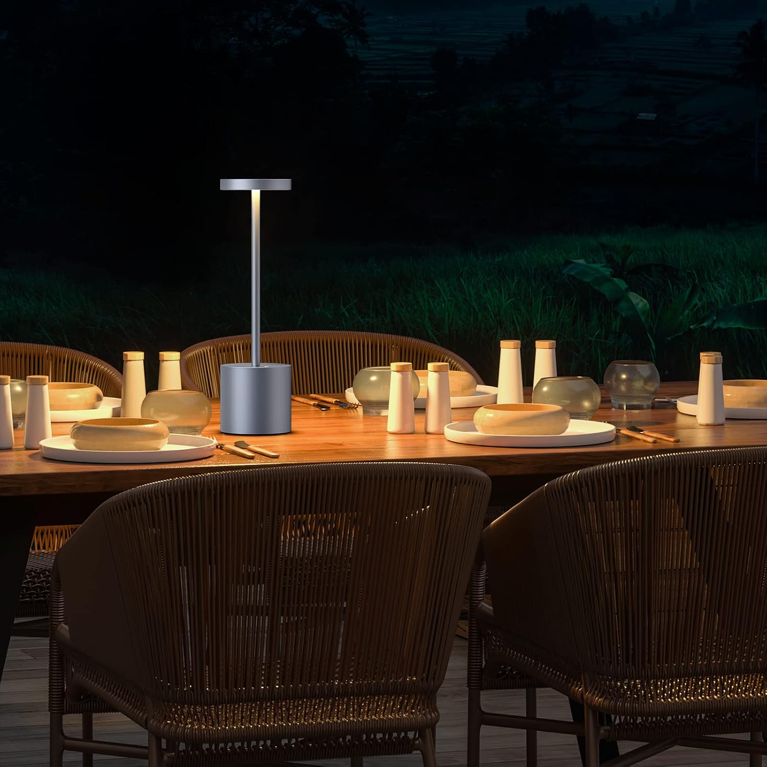 SAKRINGT 2 Pack Cordless Table Lamp Rechargeable,5000mAh Battery Operated Portable LED Table Light,Dimming Desk Lamp
