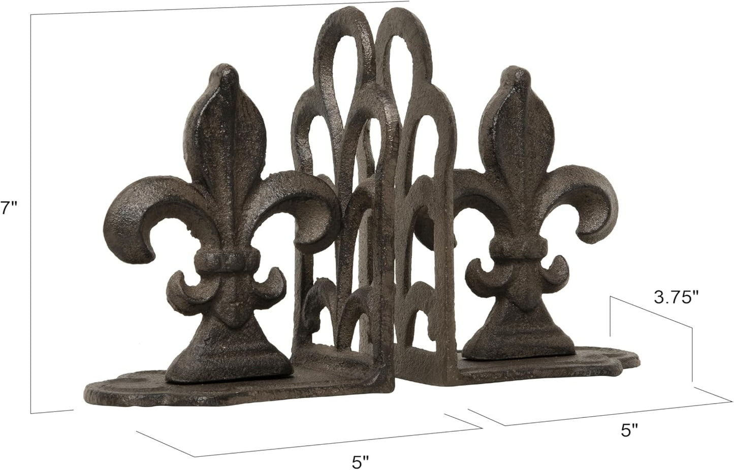 Decorative Metal Fleur de Lis Bookends / Bronze / Set of 2