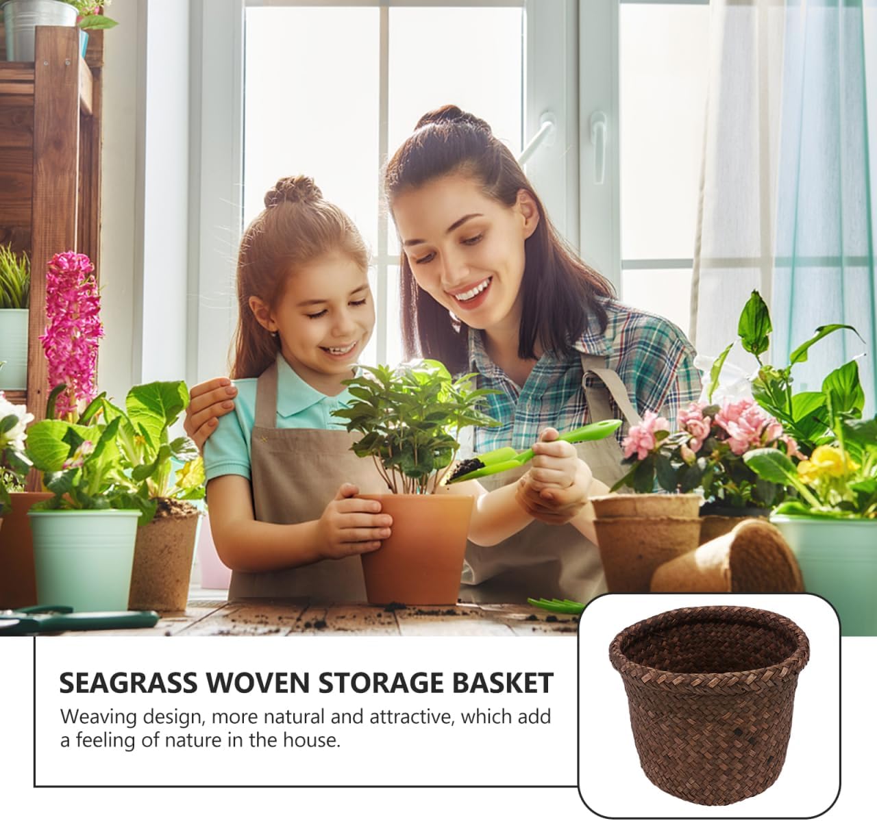Seagrass Planter Basket / Brown