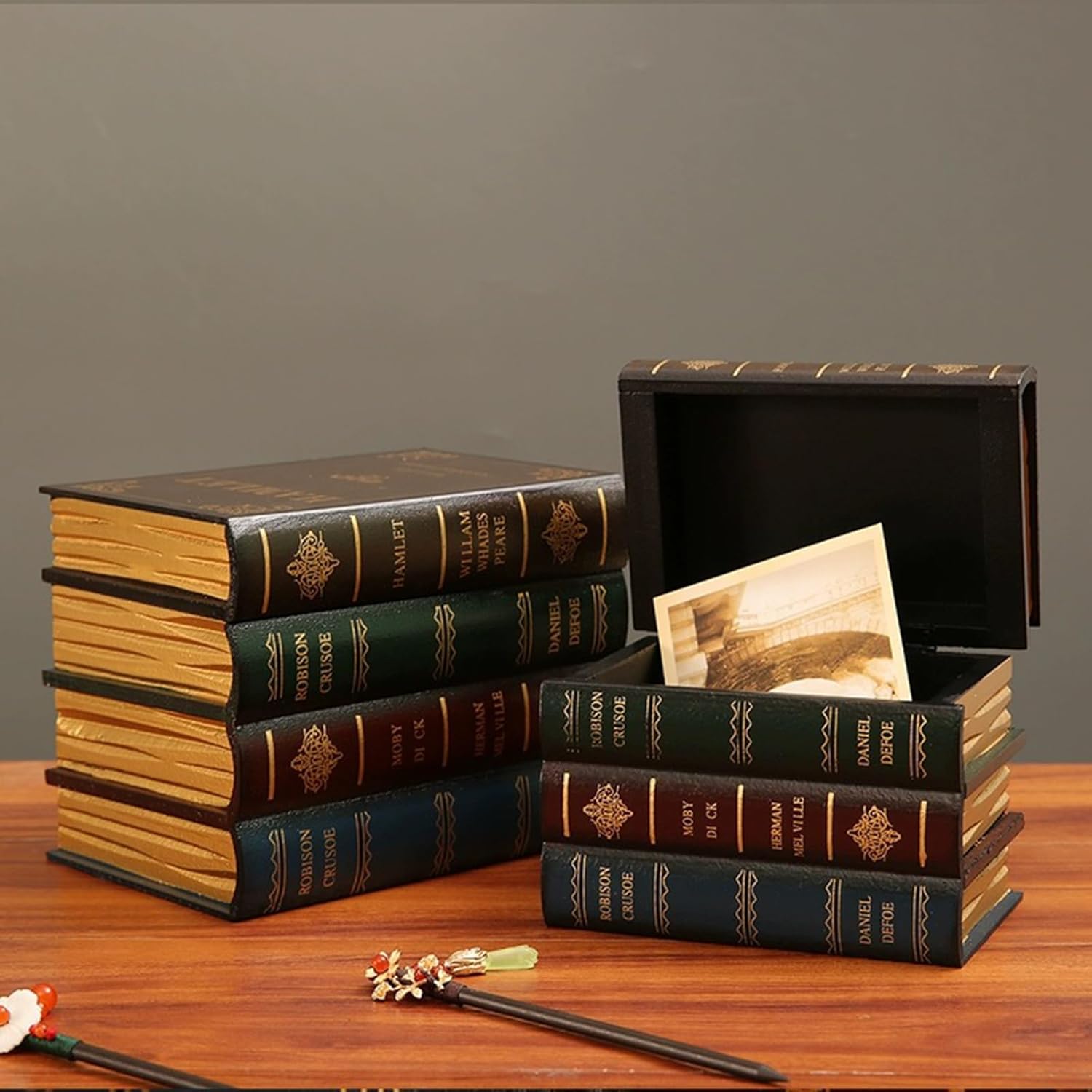 Invisible Faux Books Fake Book Decorations for DIY / Set of 2