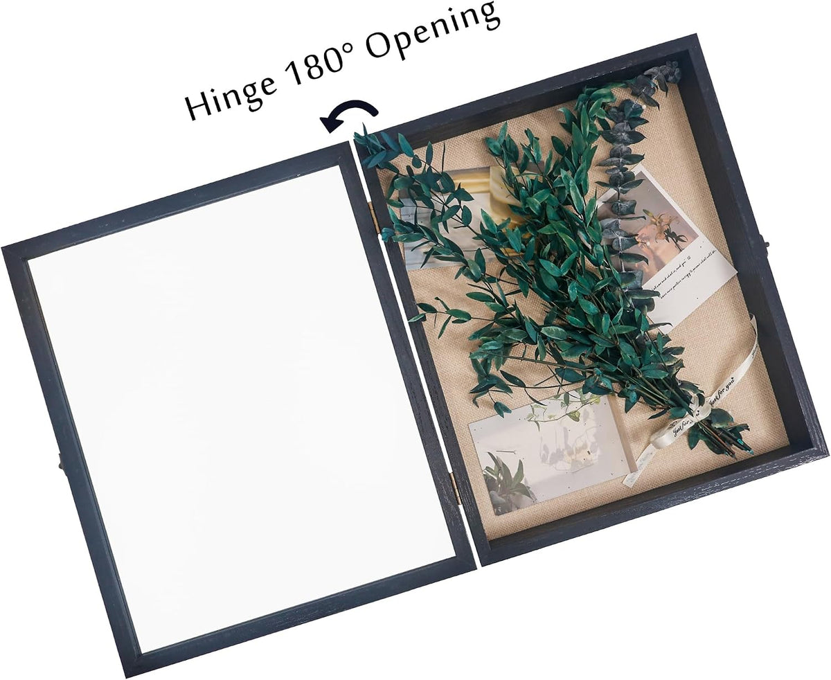 Graduation Shadow Box Frame 13x16,Black | Large Graduation Frames with Glass Window, Metal Lock, Memory Box for