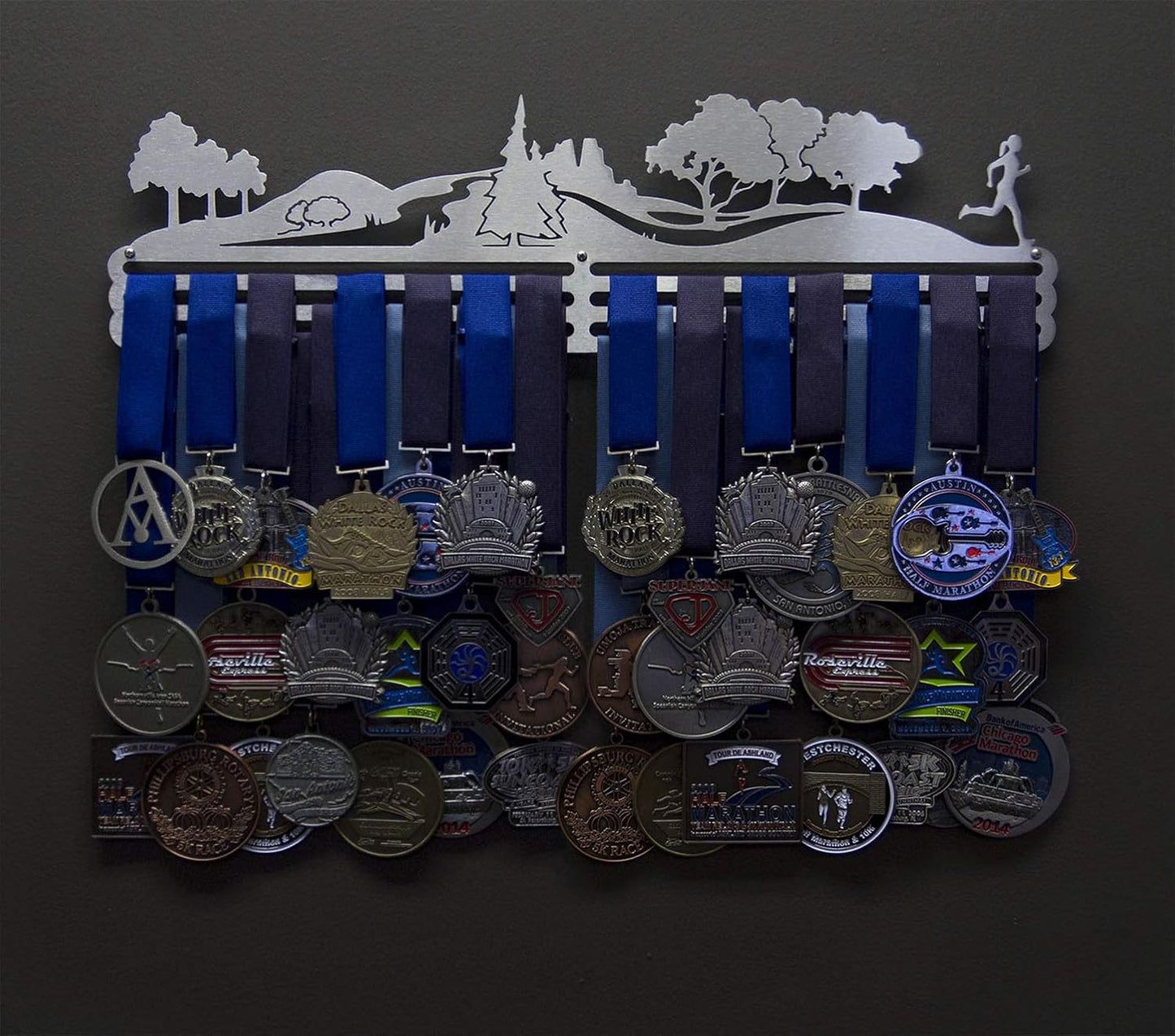 Allied Medal Hangers - Trailscape - Male or Female Runner - Multiple Variations Offered - Sports Awards Holder Display
