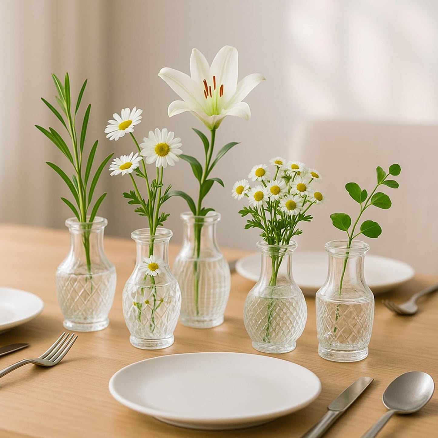Glass Bud Vase Pcs / Clear / Set of 20