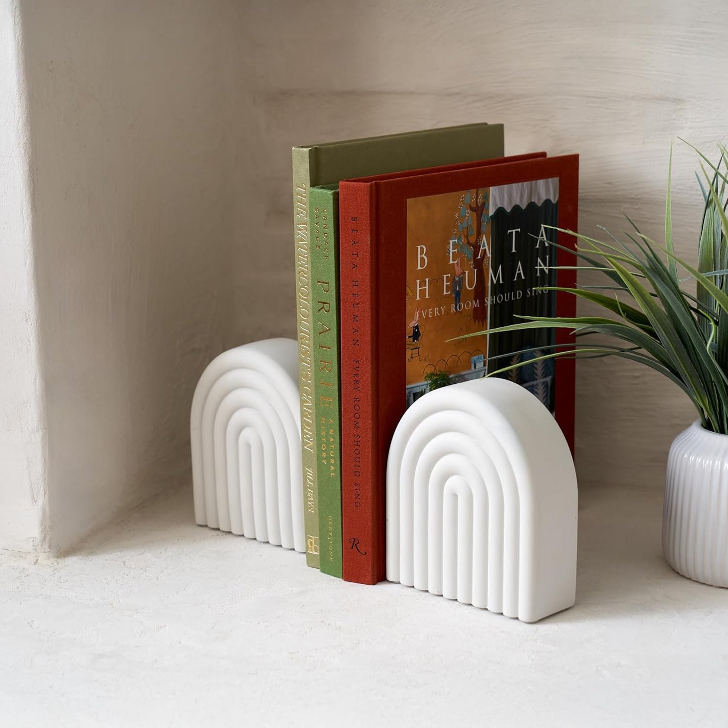 Aesthetic Book / Decorative Concrete Bookends for Heavy Books / Set of 2