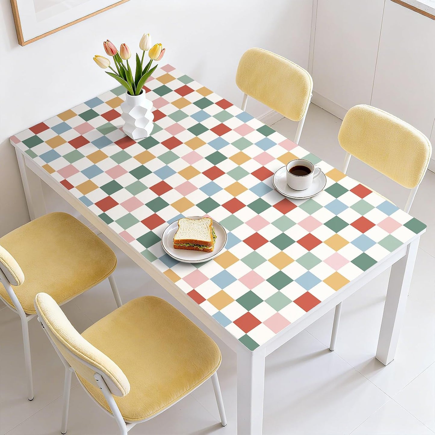 Colorful Checkered Wallpaper Peel and Stick Green Pink / 17.5 x 79 / Colorful Wallpaper / Blue