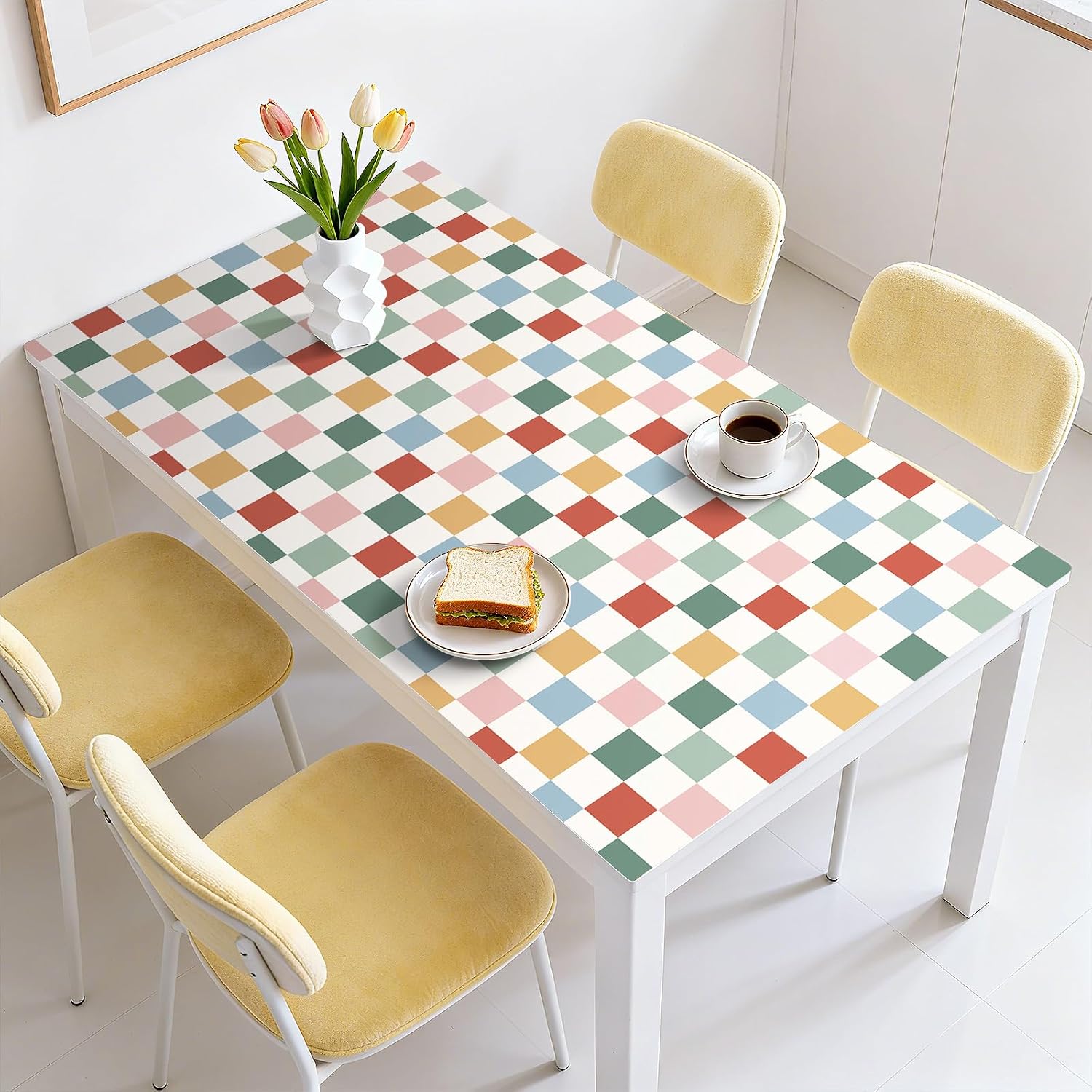 Colorful Checkered Wallpaper Peel and Stick Green Pink / 17.5 x 79 / Colorful Wallpaper / Blue