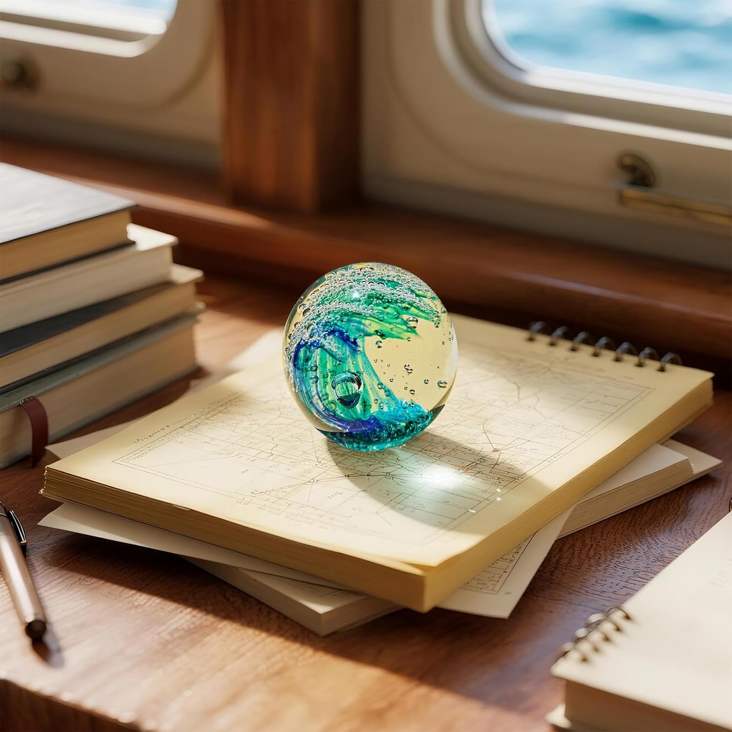 Sea Glass Paperweight / Green