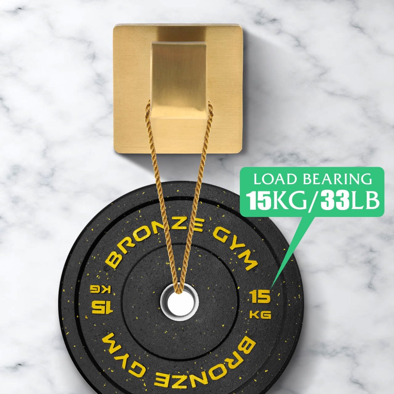 Wall Mounted Square Robe Hooks / Brushed Gold