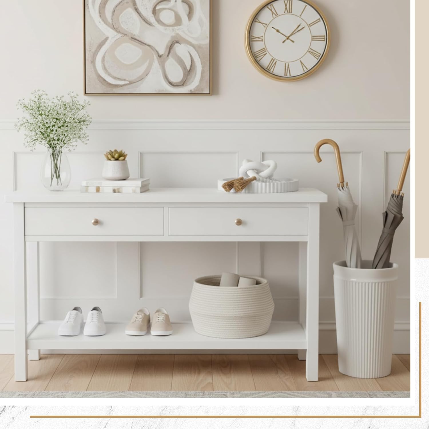 Farmhouse Decorative Tray Set / White / Set of 3