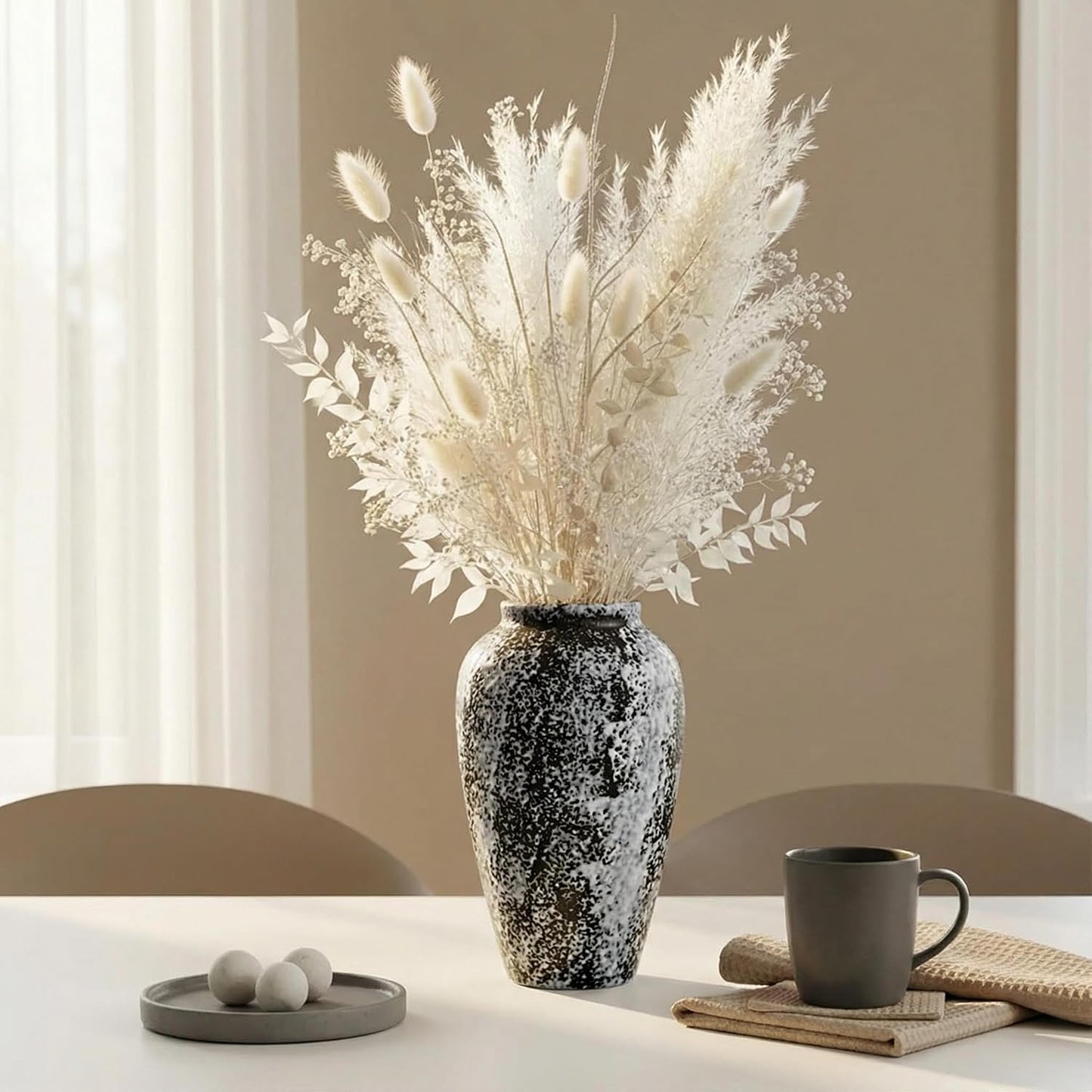 Rustic 10" Ceramic Vase / Speckled - 10" Medium