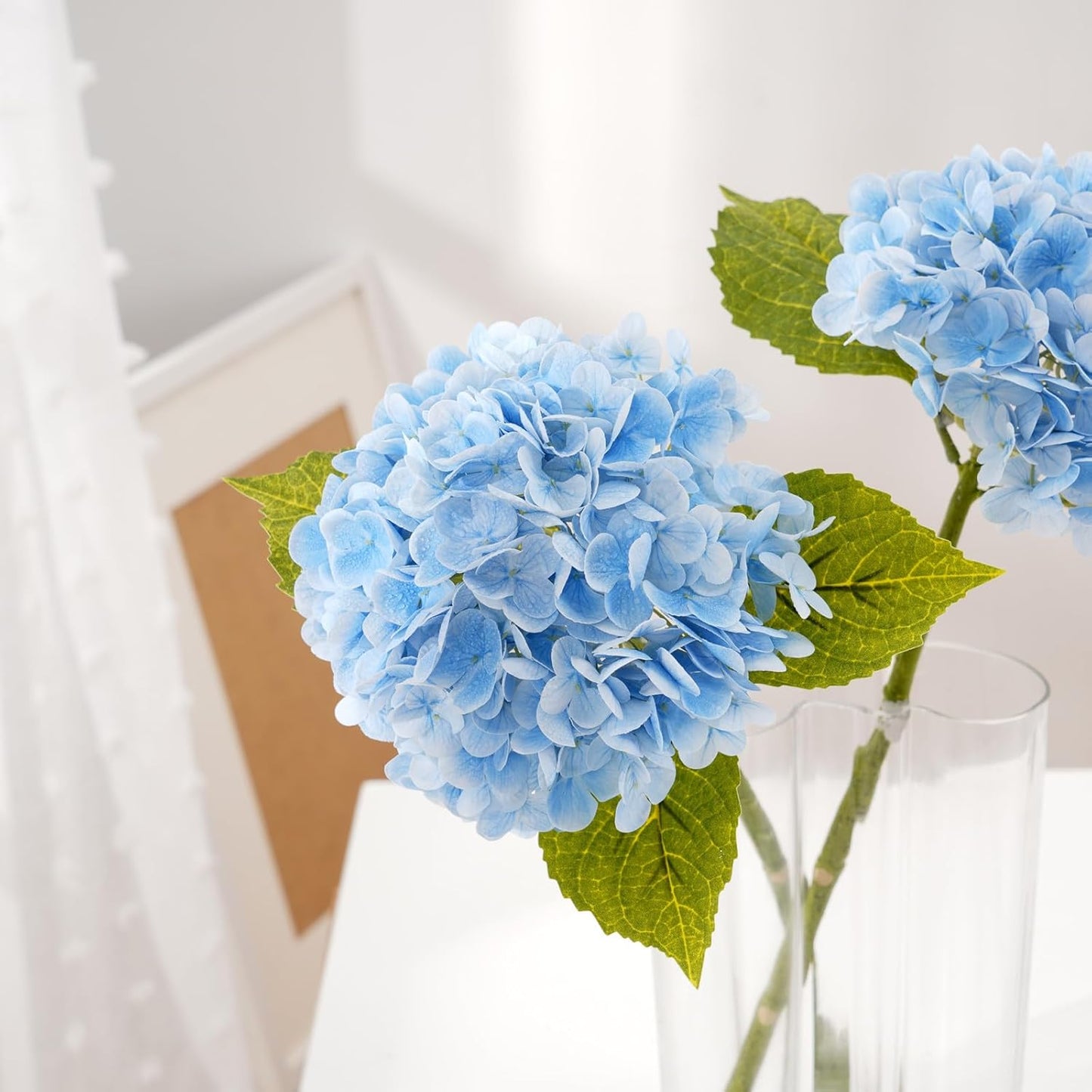 Full Latex Faux Hydrangea Flowers / Blue / Set of 3