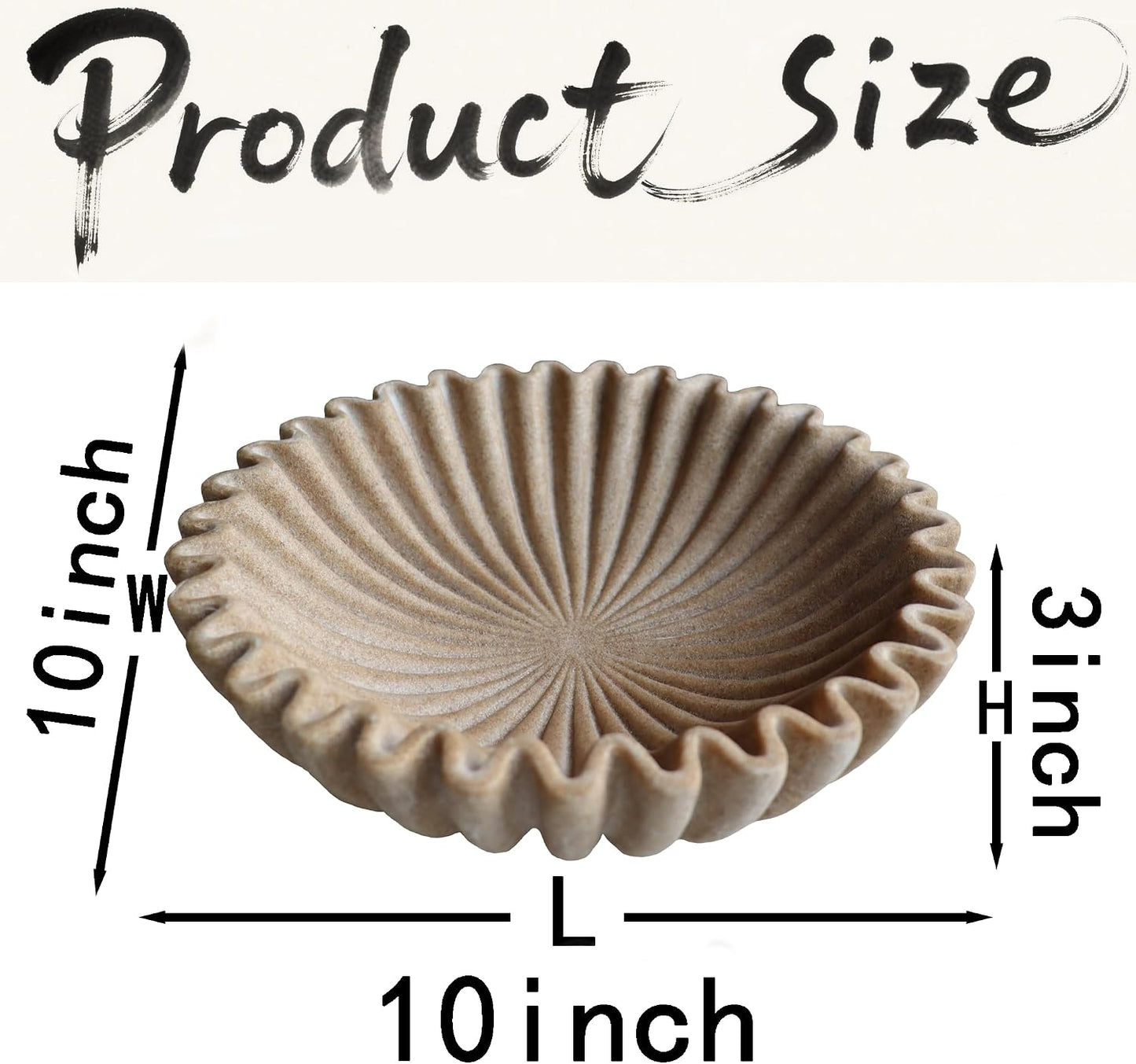 Scalloped Bowls for Modern Home Decor / Beige / 10inch