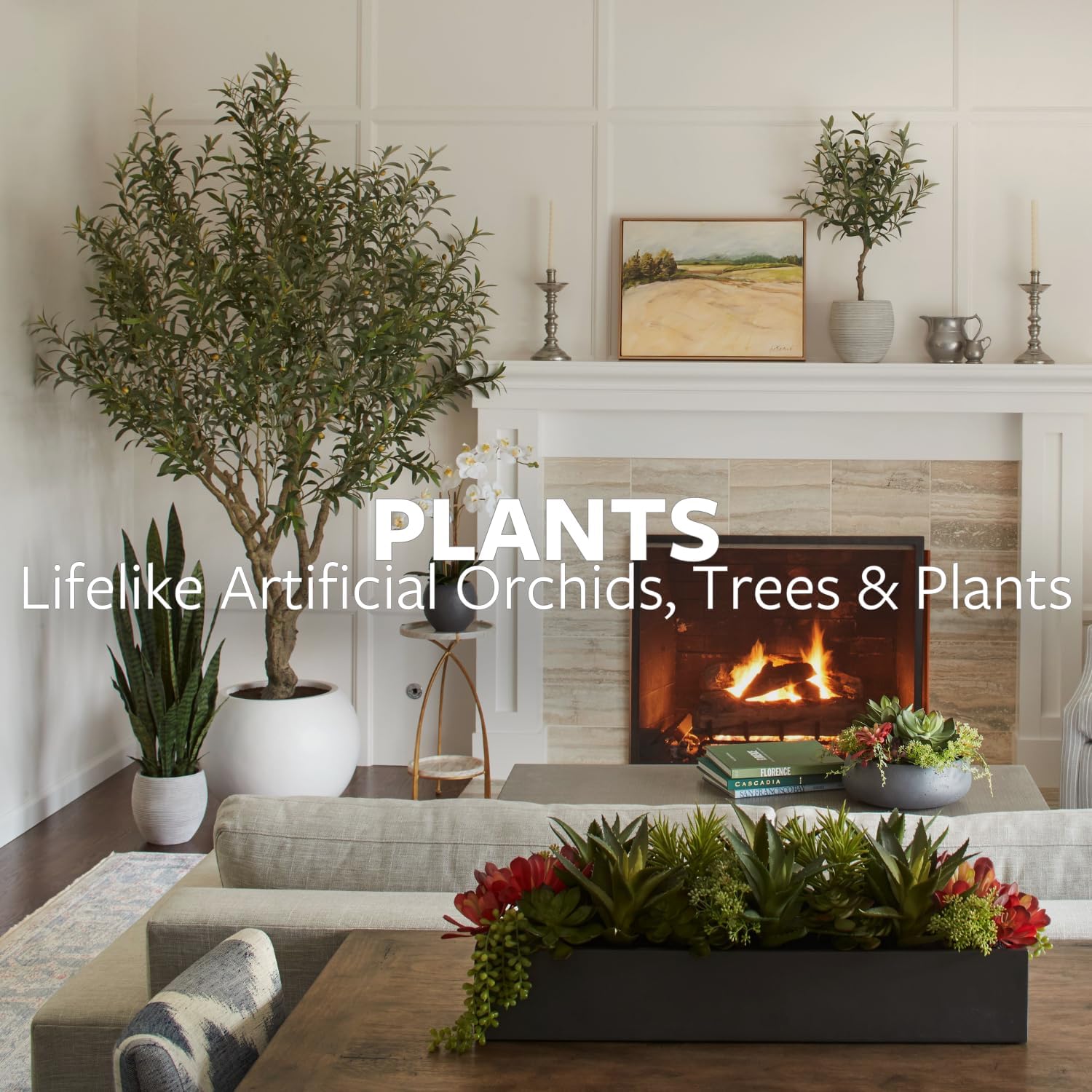 Artificial Indoor Plant Enhances Interior Design / 14" Round Grey Planter