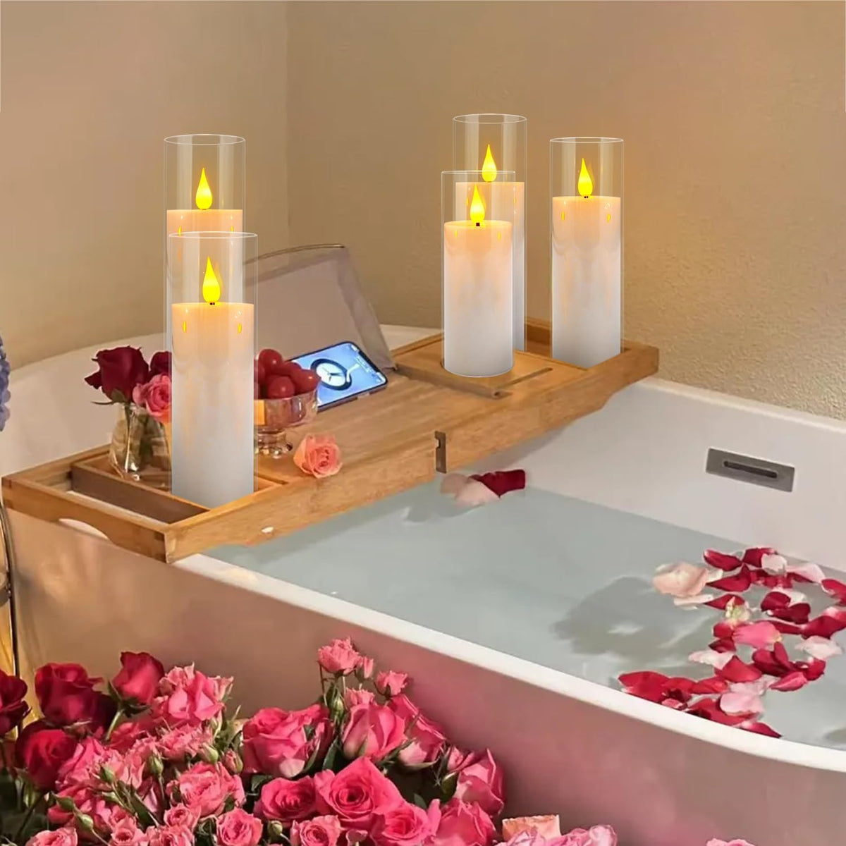 12-Pack White Acrylic Flameless LED Candle Set with Timer Remote Control—Ideal for Home Decor, Valentine's Day