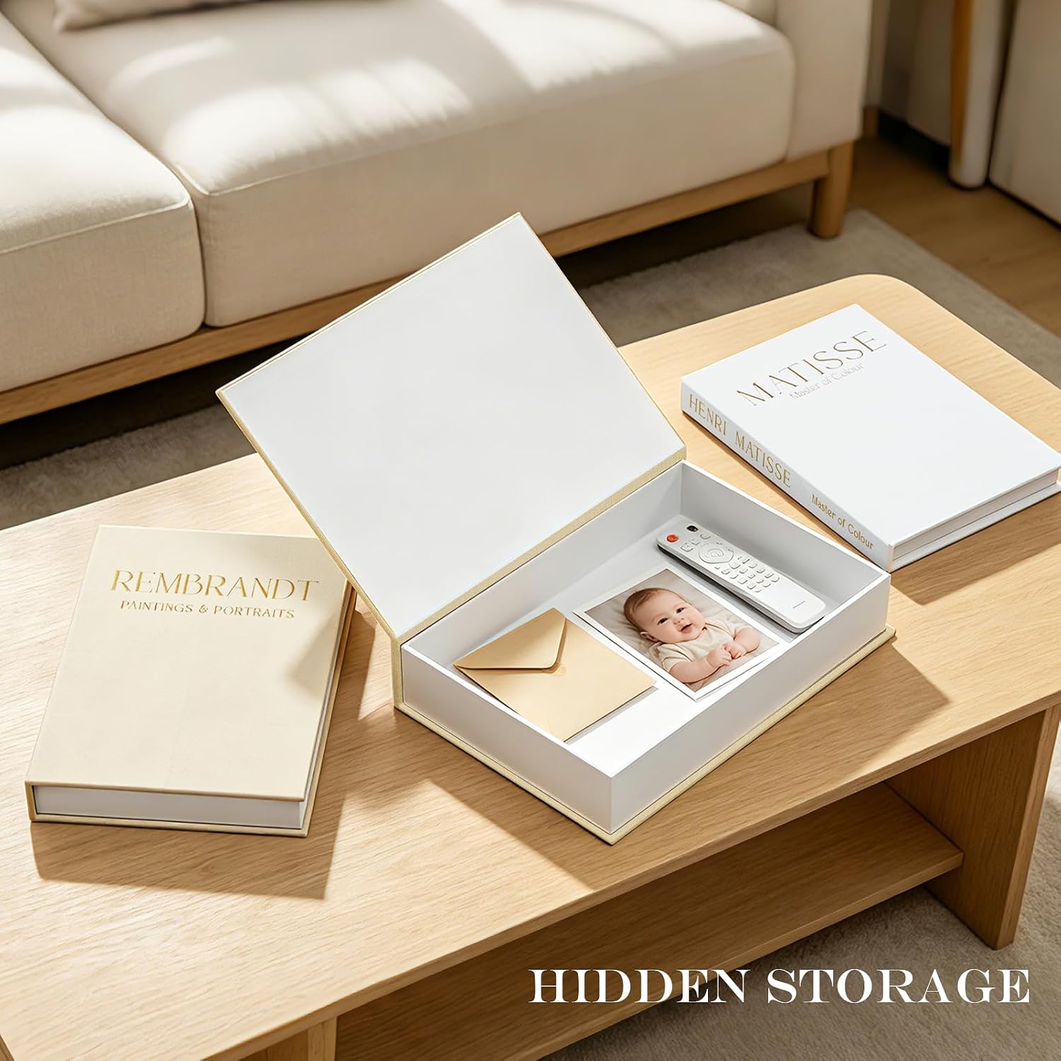 Decorative Books / Stack Fake Books for Decoration / Beige-light Beige-off-white / Set of 3