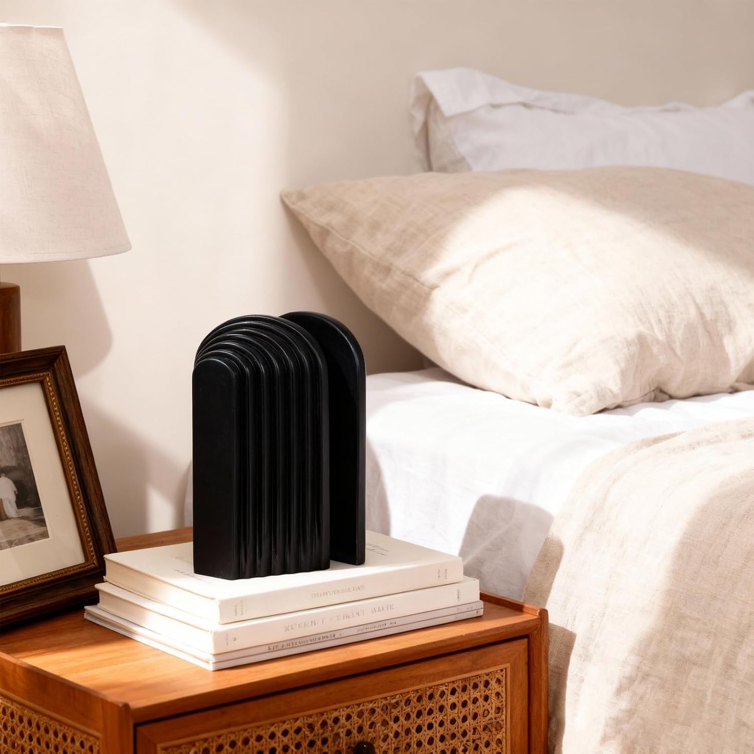 Modern Matte Decorative Book Ends / Black