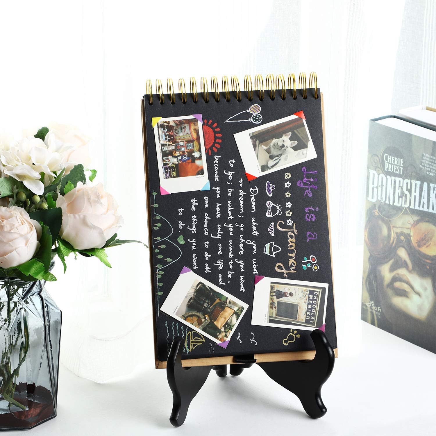 Tatuo 2 Packs Wooden Plate Stands for Display, Plate Holder Display Stand, Picture Frame Stand Easels, Tabletop Art
