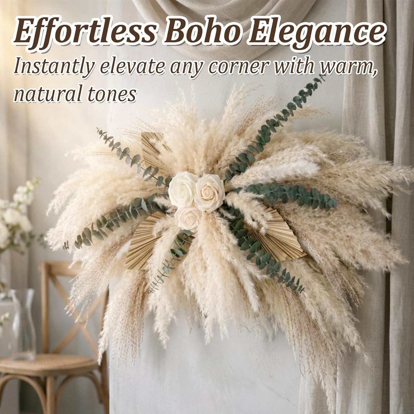 DIY Artificial Roses & Dried Boho Hanging Flowers / Natural